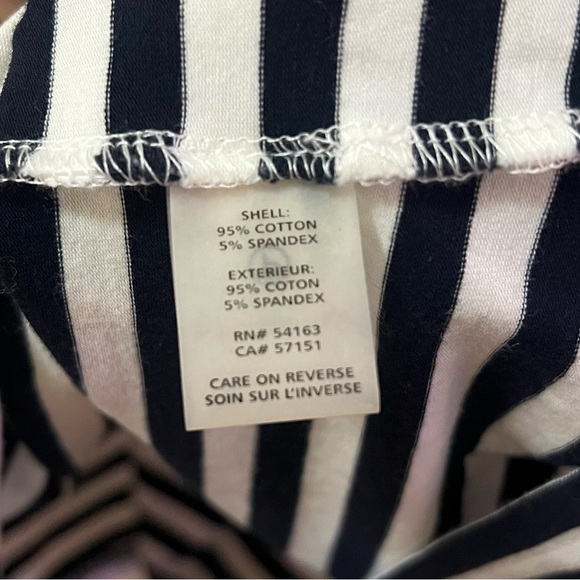 Tommy Hilfiger Navy White Striped Dress Ruffle Cuffs Size Small Nautical Chic - Picture 4 of 6